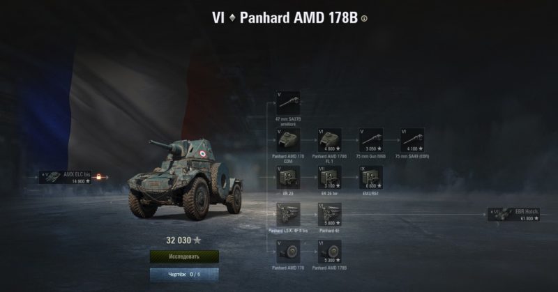 Panhard AMD 178B — французский легкий танк 6 уровня в World of Tanks