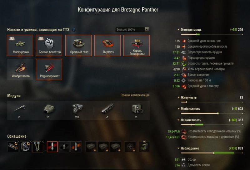 Bretagne Panther — средний прем танк 6 уровня в World of Tanks