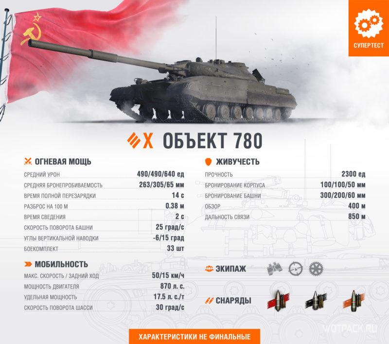ТТХ Объект 780