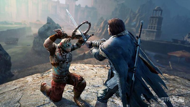 Shadow of Mordor Талион сражается с орком 