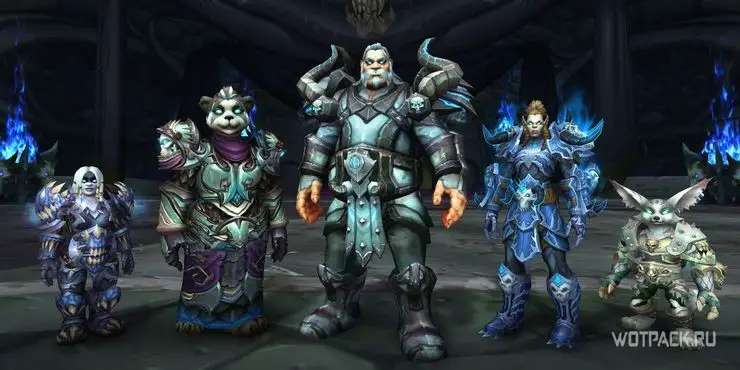 World of Warcraft – отряд персонажей в броне