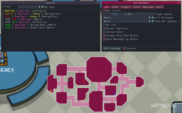 Among us читы мод меню