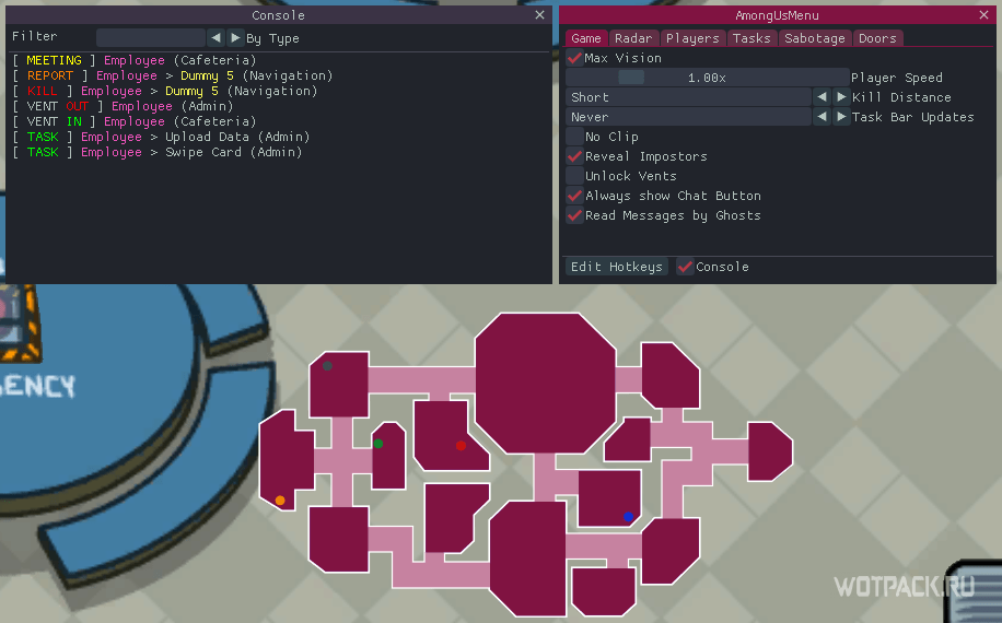 Working cheats on Among Us – Mod Menu