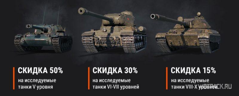Скидки на прокачиваему технику