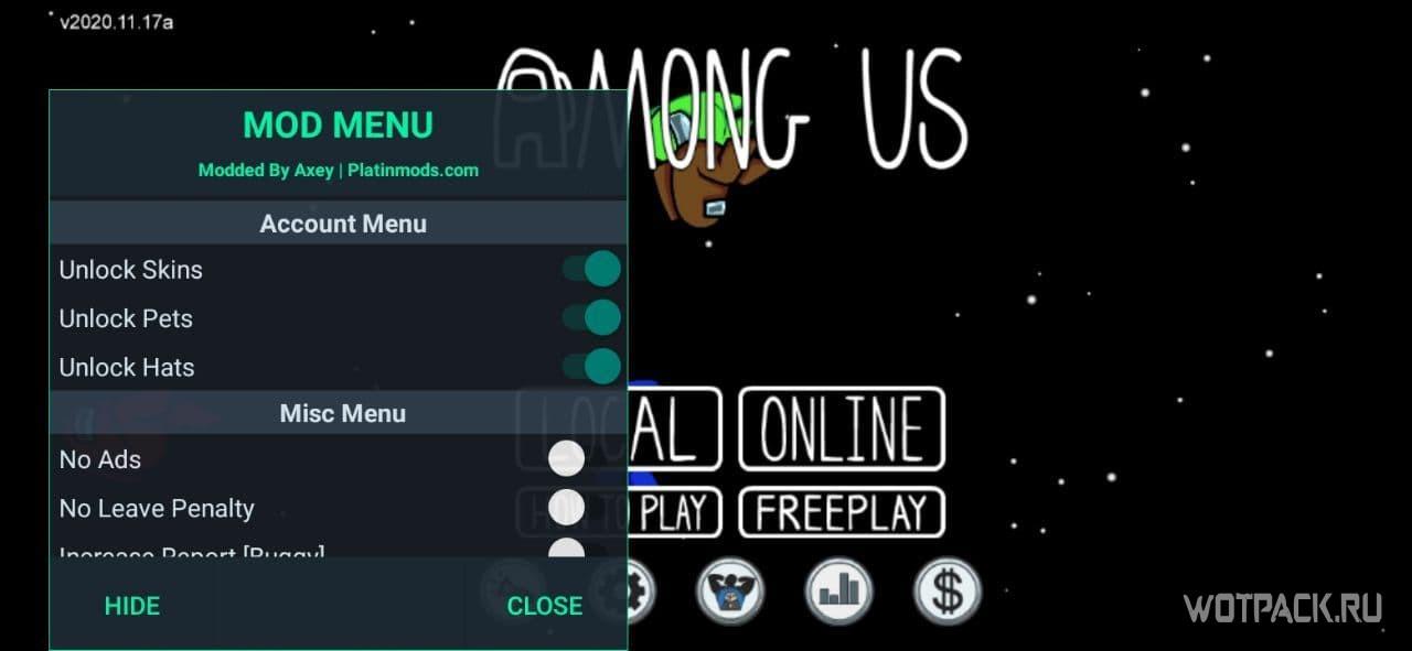 New Update !!! Among us Mod Menu v2020.11.17a By Axey Mod 