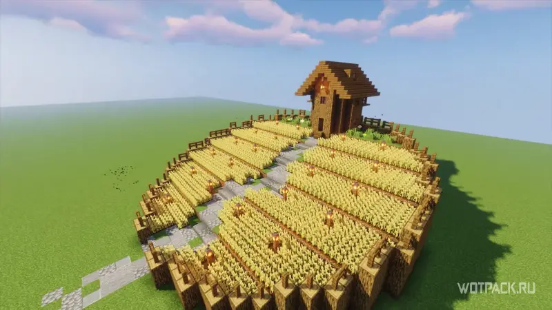 Minecraft дом-ферма как построить