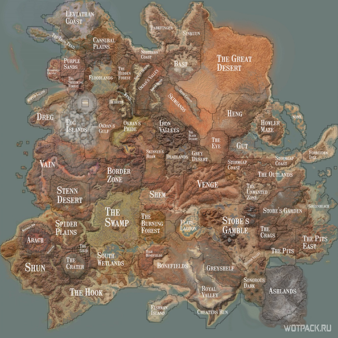Interactive world map in Kenshi🗺️| In Russian (all designations)