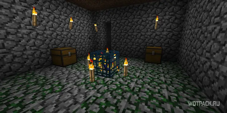 Сокровищница (подземелье) со спаунером зомби по центру