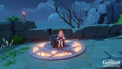 Решение головоломки с факелами в Genshin Impact возле Опасного острова