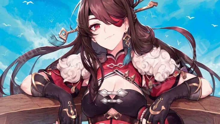 Бэй Доу на носу коробля.