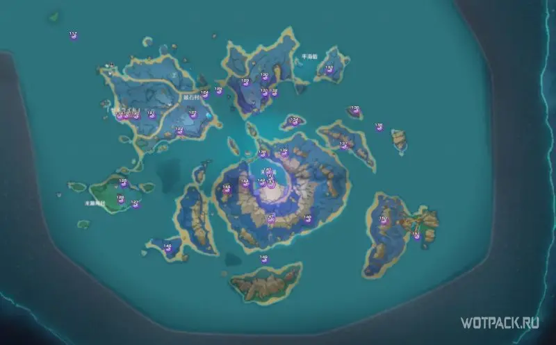 Genshin Impact – Электрокулы на карте острова Сэйрай