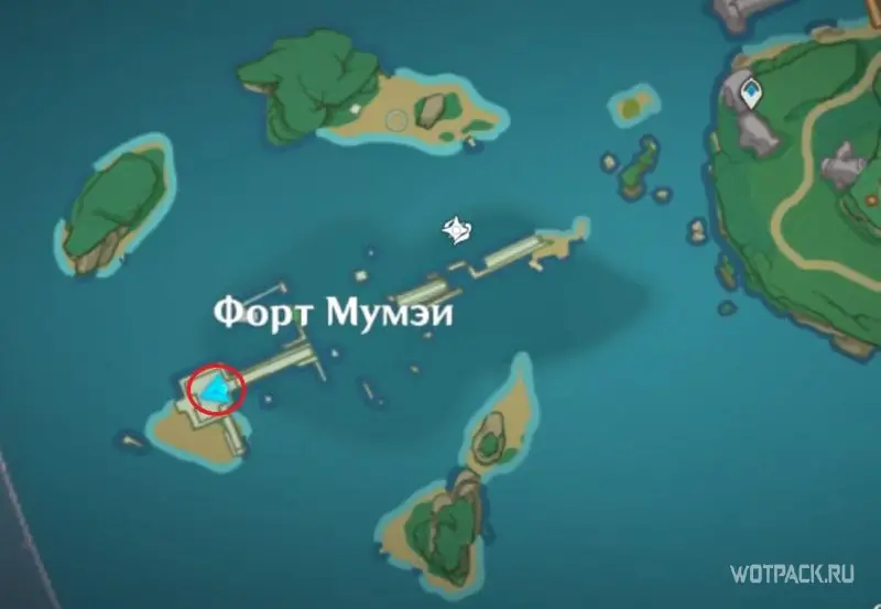 הפאזל עם הלוחות בפורט מומיי על המפה בגנשין אימפקט