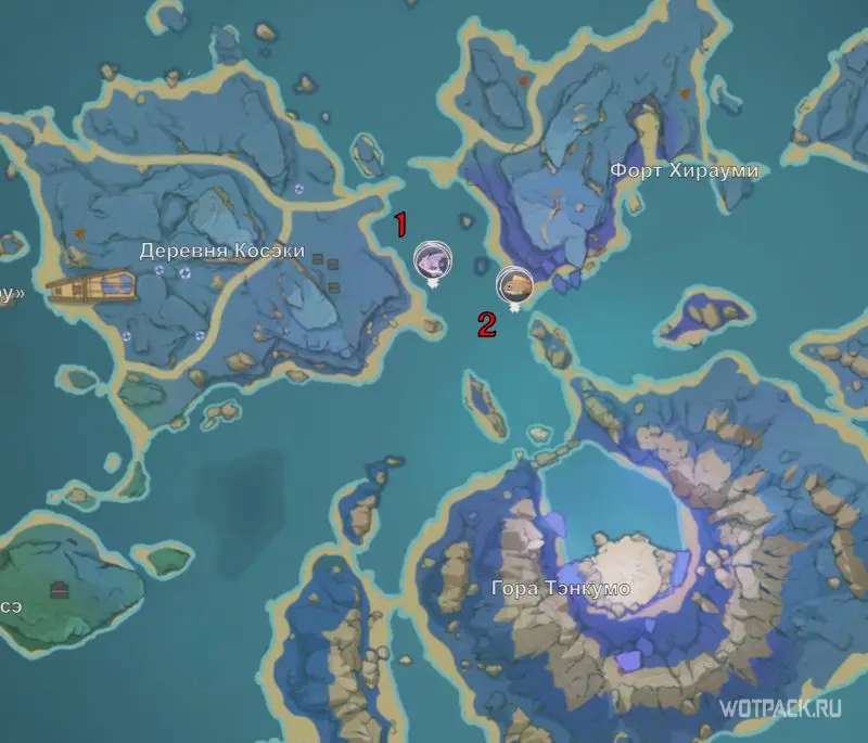 Genshin Impact – места для рыбалки на острове Сэйрай