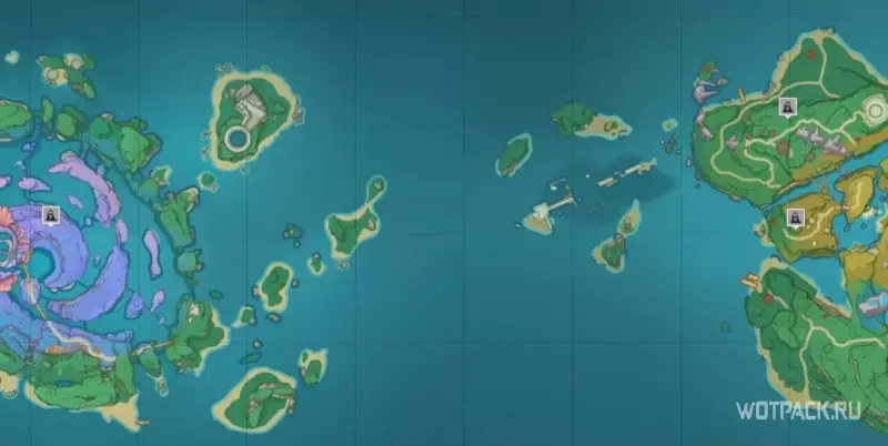 карта расположения тануки на островах ясиори и ватацуми
