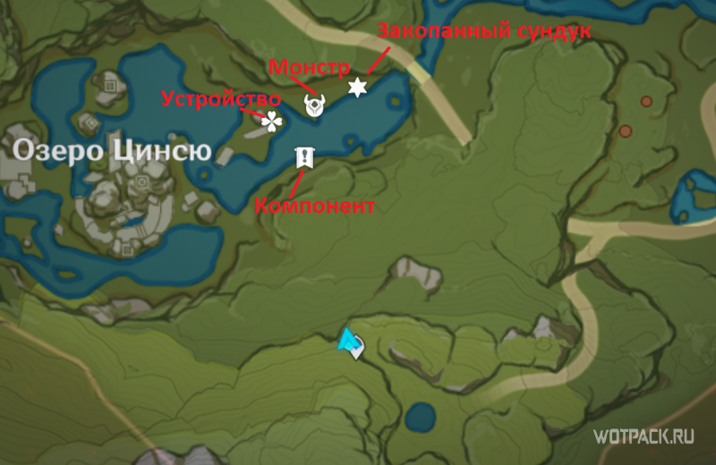 Озеро Цинсю Тень древности в Genshin Impact