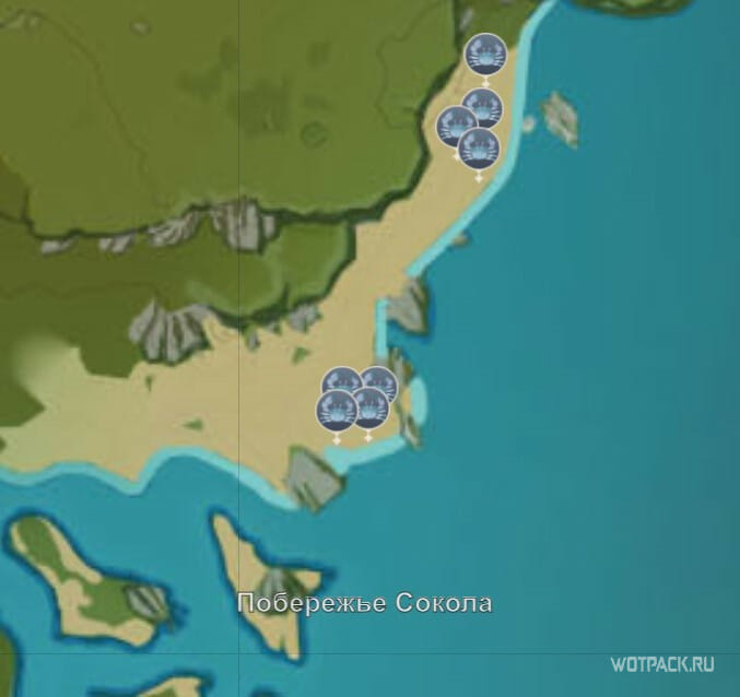 Водный краб на карте Genshin Impact