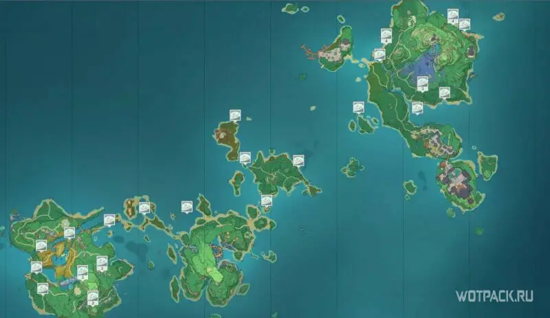 Слаймы на карте Инадзумы