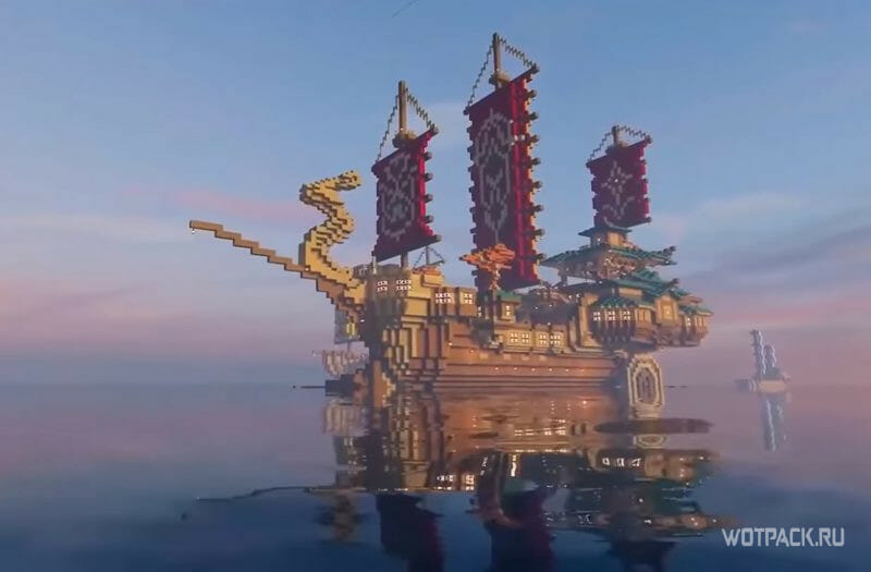 Корабль Алькорн Genshin Impact в Minecraft