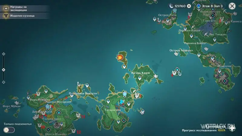 Инадзума карта тайных сундуков