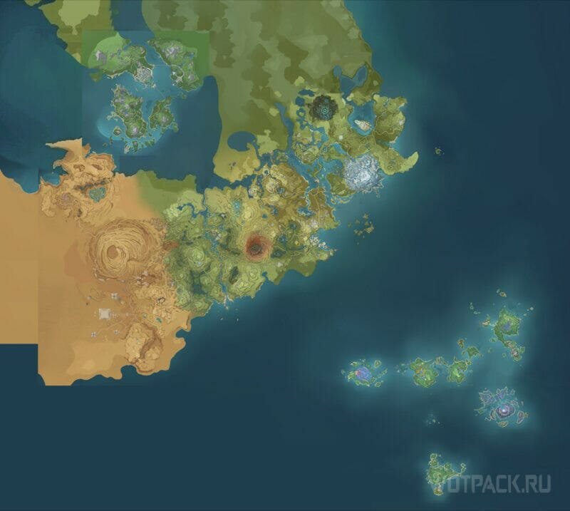 Full world map with all regions of Teyvat in Genshin Impact - where are ...