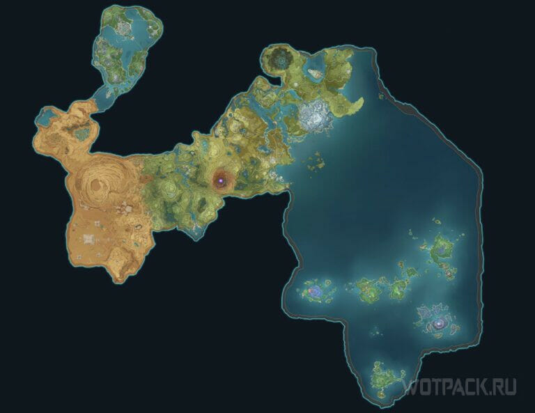 Full world map with all regions of Teyvat in Genshin Impact - where are ...