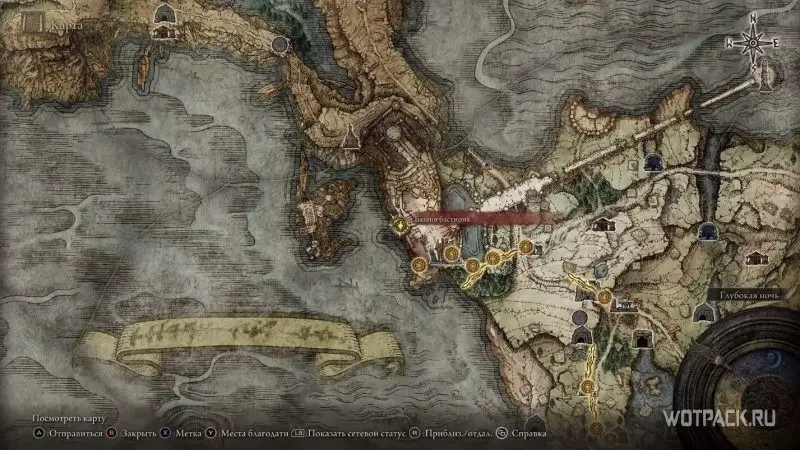 Расположение Чародея Рожера – место благодати Башня бастиона на карте