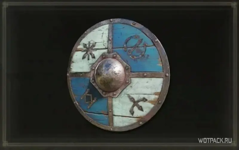 Сине-белый деревянный щит в Elden Ring