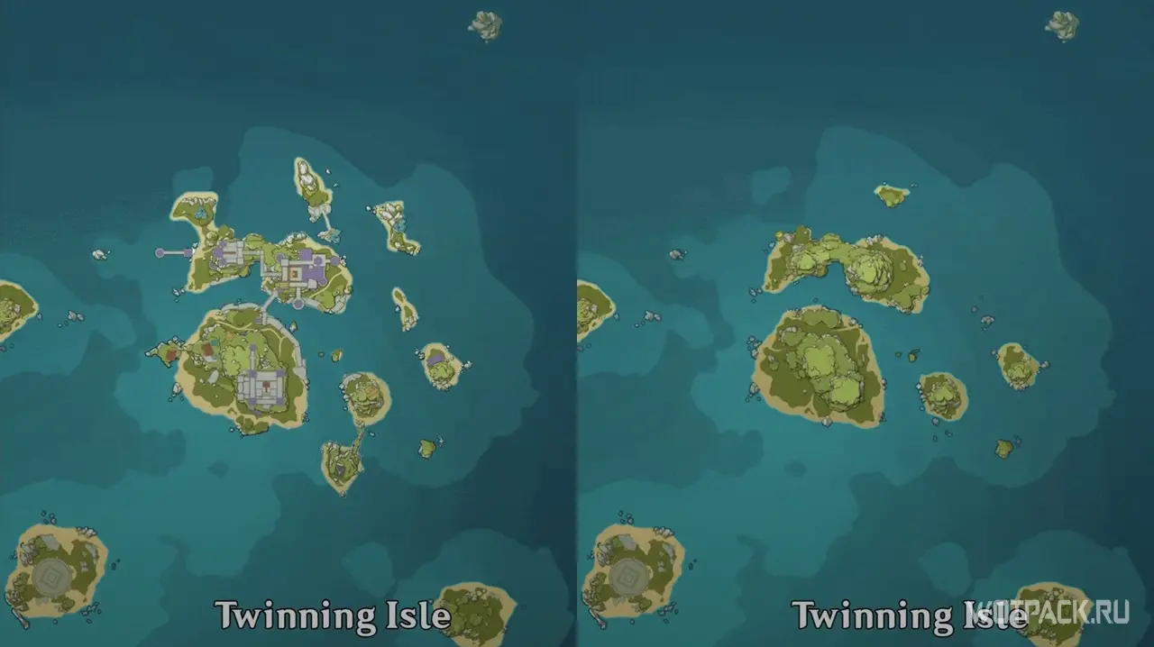 сравнение карты нового архипелага