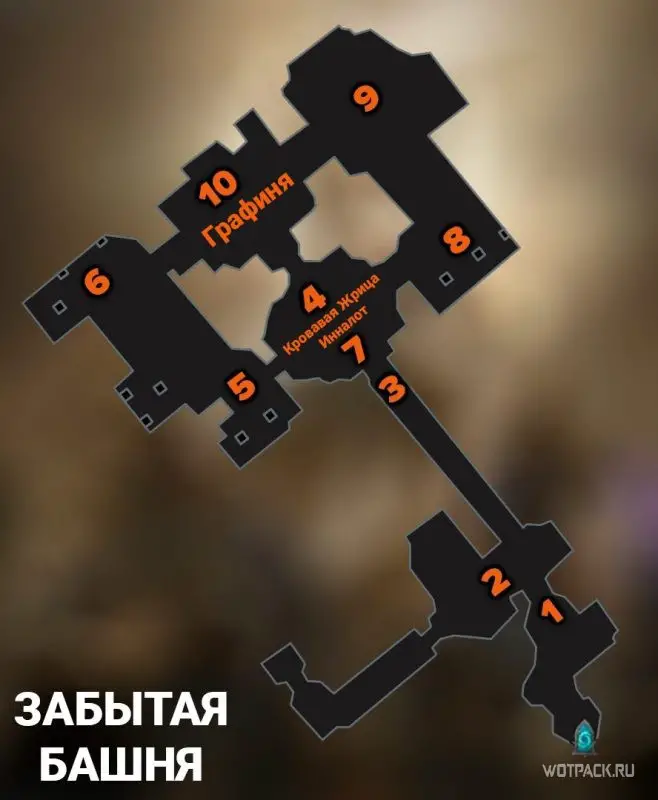 карта забытой башни в Diablo Immortal