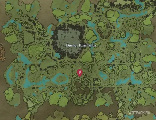 Η τοποθεσία της Meredith στον χάρτη του Vardoran