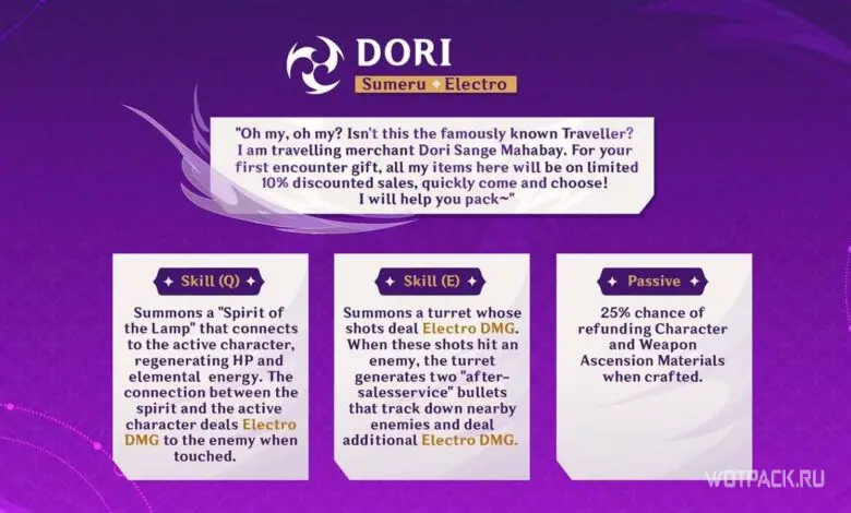 Carte de compétences Doris