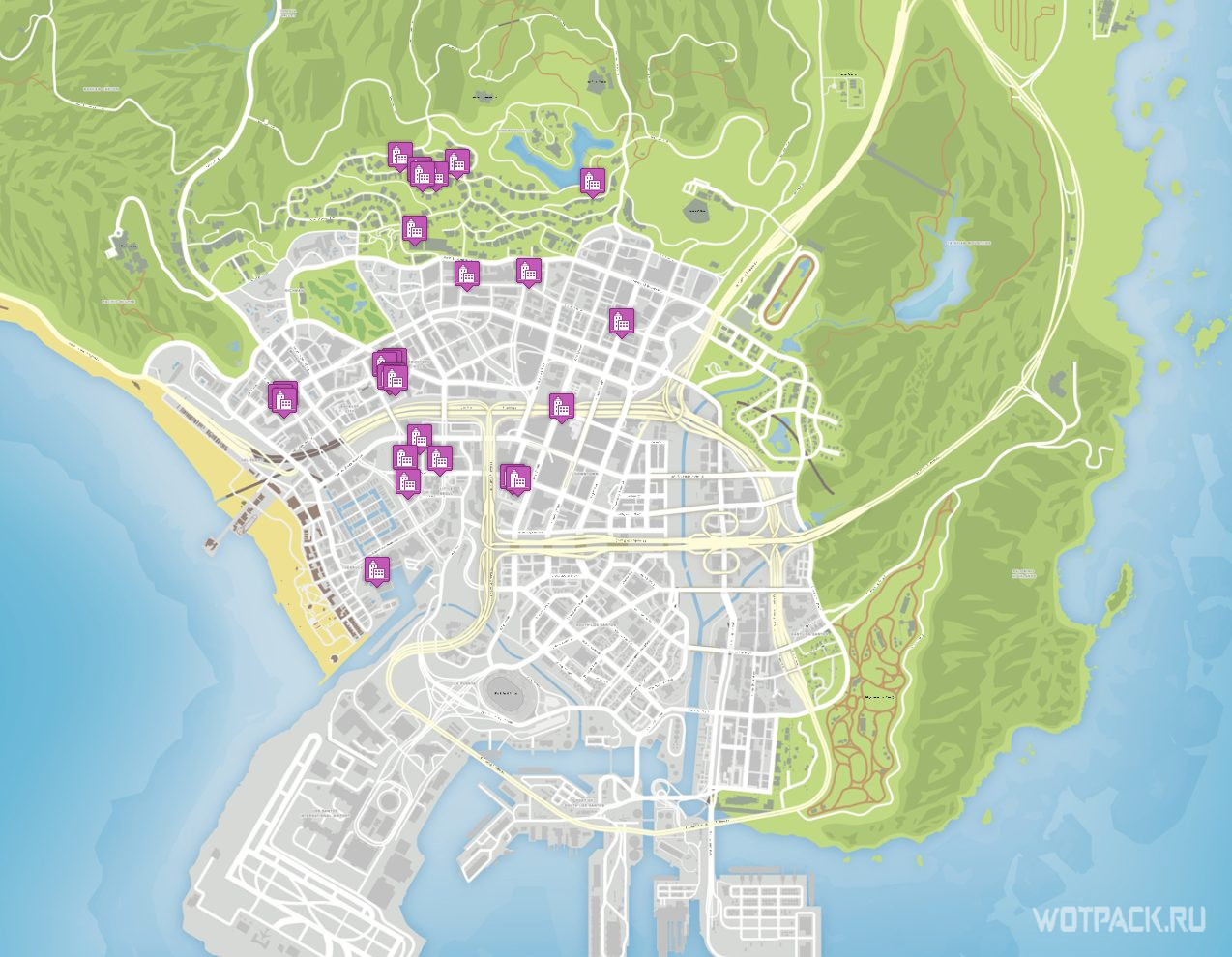 GTA 5 mapas com todos os símbolos