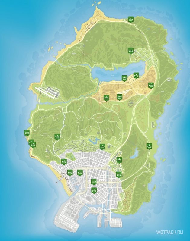 GTA 5 mapas com todos os símbolos