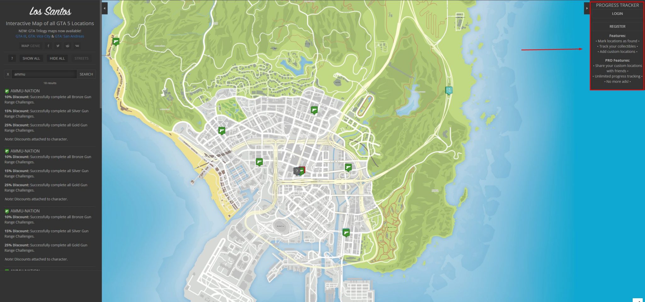 Cartes GTA 5 Avec Tous Les Symboles
