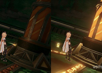 Механизмы внутри огромного стража руин в Genshin Impact