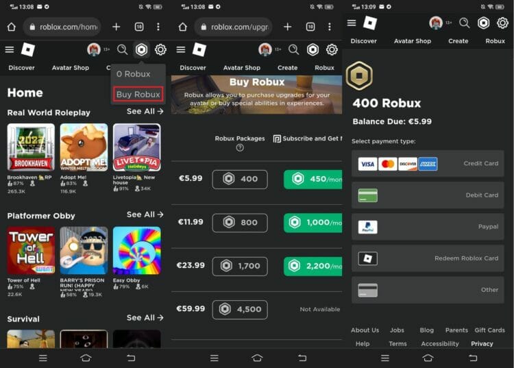 كيفية التبرع لـ Roblox من روسيا عام 2024: شراء robux 🤖
