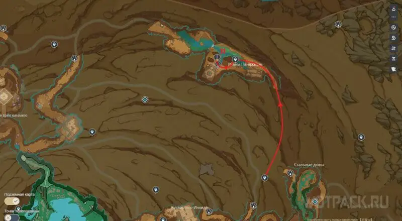 Карта руин Панджвахе