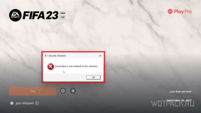Как исправить ошибку «Безопасная загрузка не включена на этом компьютере» в FIFA 23