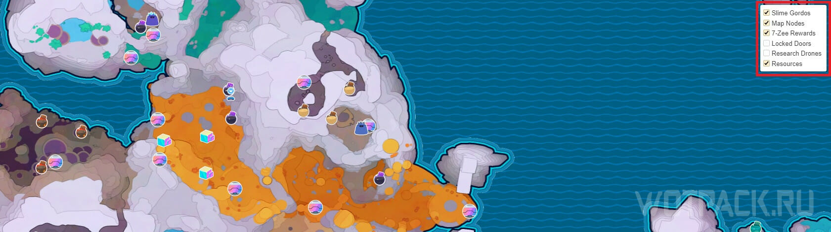 Slime Rancher 2 Mapa Interactivo: Slimes, Tesoros, Gordos y Recursos