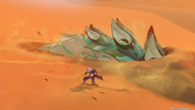 Утечка: показали бой с новым боссом Песчаный червь в Genshin Impact 3.4