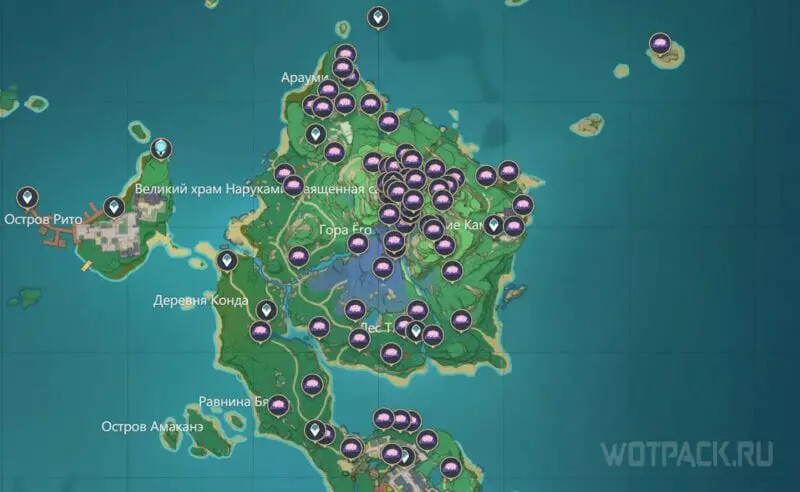 Цвет сакуры на интерактивной карте