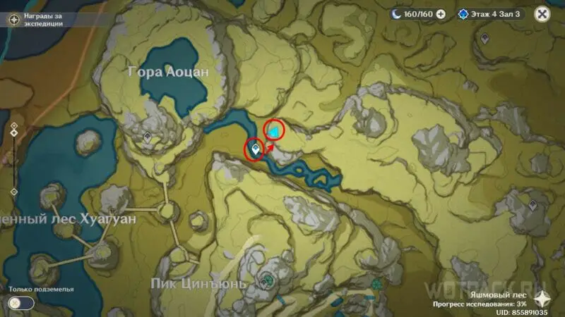 Усыпальница востока горы аоцан на карте