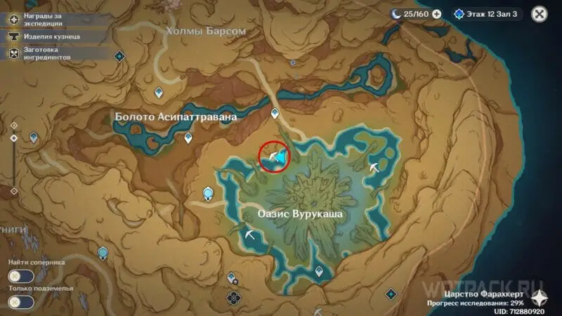 Местоположение загадки с богатым сундуком на севере на карте