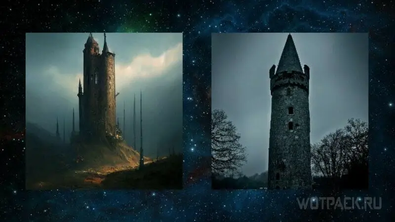 Мрачная средневековая башня.