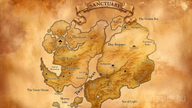 Карта мира Diablo 4