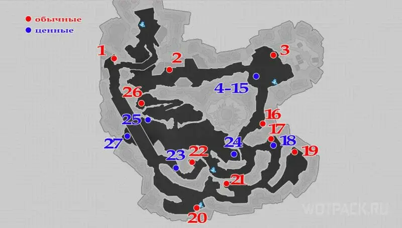 сундуки на карте Большой шахты на Ярило 6