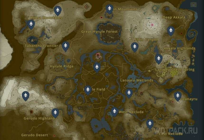 Guía Zelda: Breath of the Wild - Mapa completo, torres y santuarios