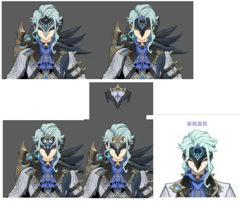 Variants of Dottore masks and his icon