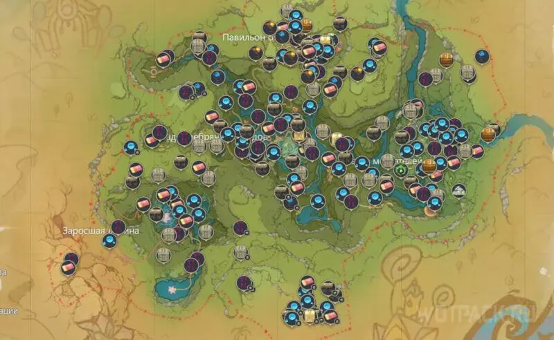 Карта активностей Миража Велуриям