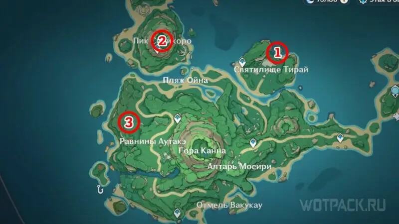 места за гнездене на картата на Цуруми